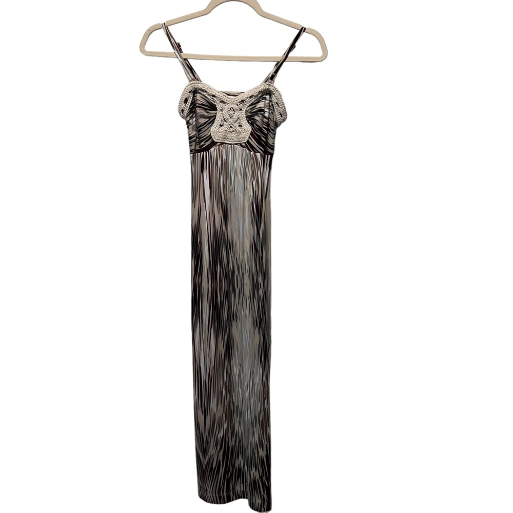 SOMA Boho Maxi Dress Size Extra Small Crochet Trim Removable Straps - Picture 1 of 13